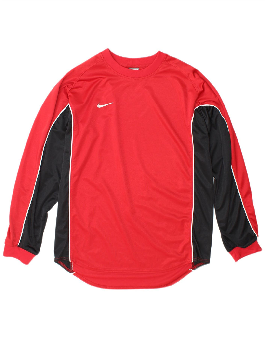 Nike Mens Top Long Sleeve UK 42/44 Large Red Colourblock Polyester