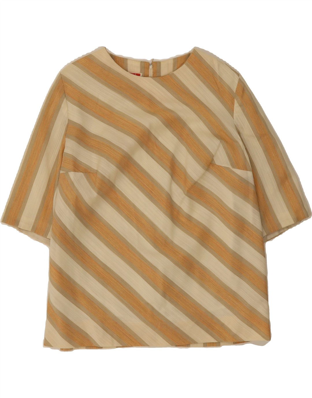 TREVIRA Womens Blouse Top IT 44 Medium Beige Striped Wool Vintage Trevira and Second-Hand Trevira from Messina Hembry 