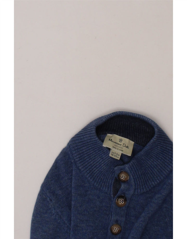 MASSIMO DUTTI Boys Button Neck Jumper Sweater 5-6 Years Blue Cotton Vintage Massimo Dutti and Second-Hand Massimo Dutti from Messina Hembry 