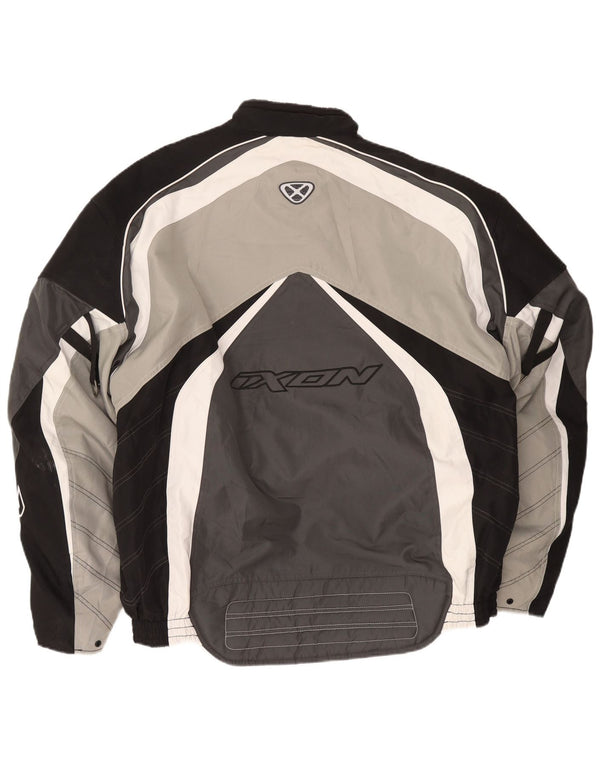 Ixon Mens Graphic Racer Jacket UK 50 5XL Grey Colourblock