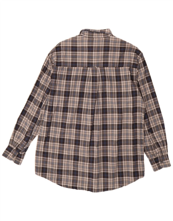 Chaps Ralph Lauren Mens Flannel Shirt Medium Grey Check Cotton