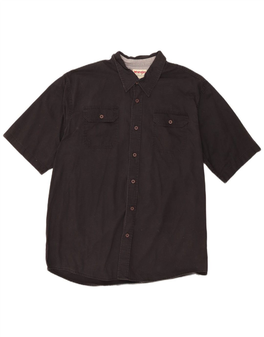 Wrangler Mens Short Sleeve Shirt XL Black Cotton