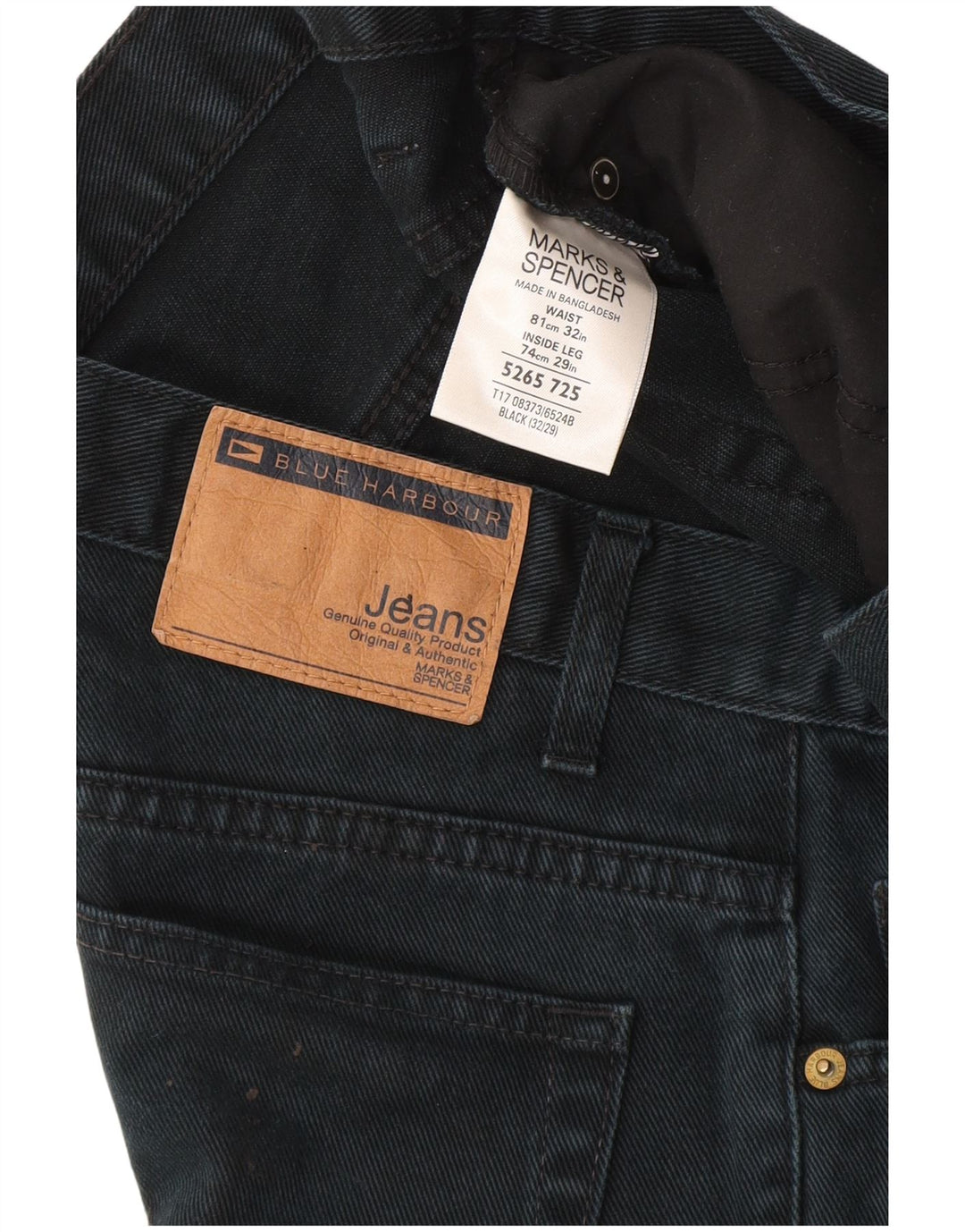 Marks & Spencer Mens Straight Jeans W32 L29 Navy Blue Cotton