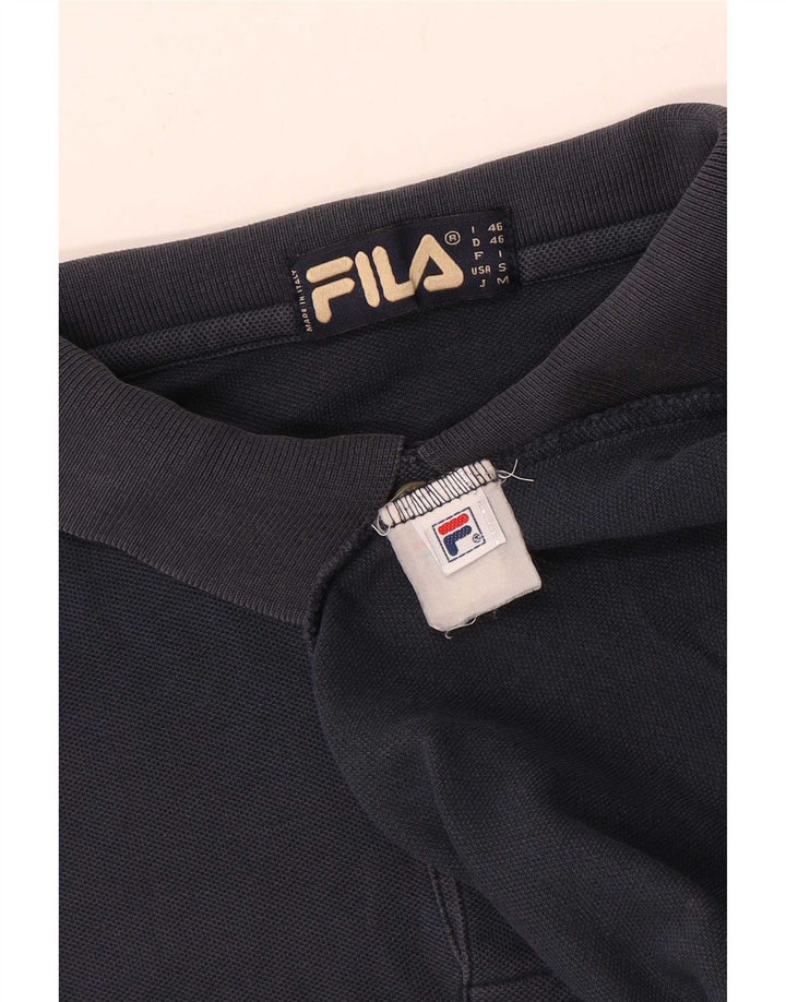Fila Mens Polo Shirt IT 46 Small Navy Blue Cotton