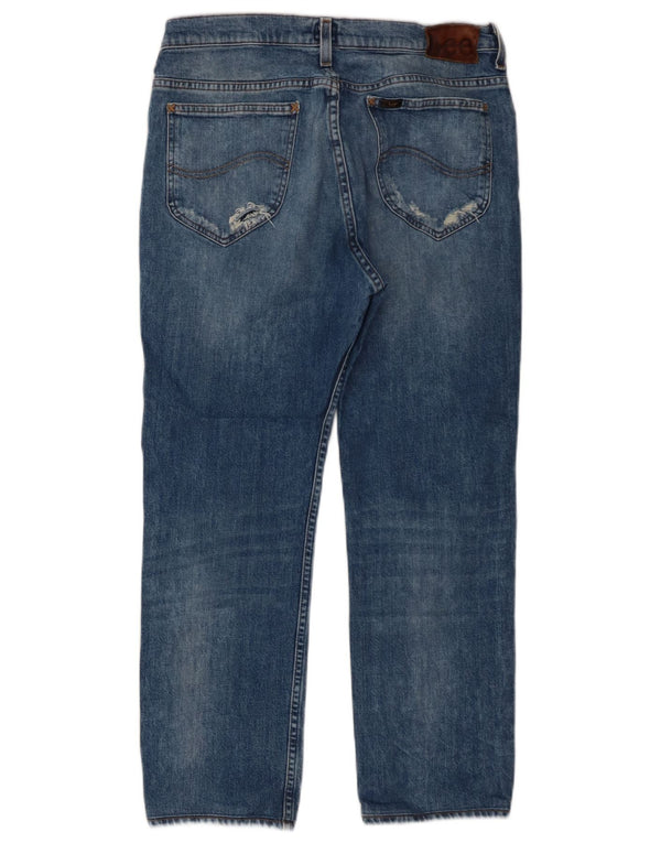 Lee Mens Rider Straight Jeans W34 L26 Blue Cotton