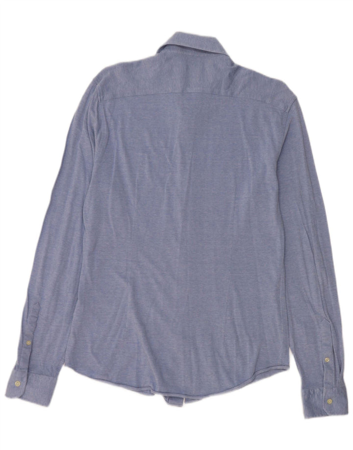 Reiss Mens Slim Fit Shirt Medium Blue Cotton