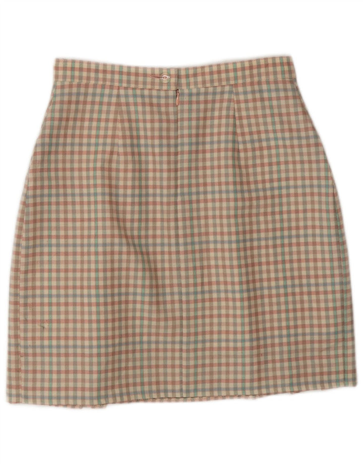 Vintage Womens Mini Skirt IT 42 Medium W26  Multicoloured Gingham Wool