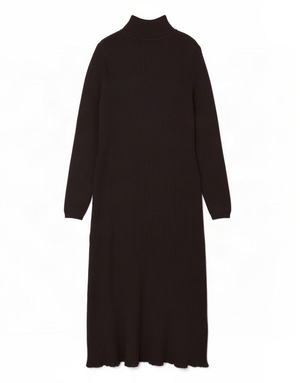 Marks & Spencer Womens Long Sleeve Jumper Dress UK 14 Large Black Viscose