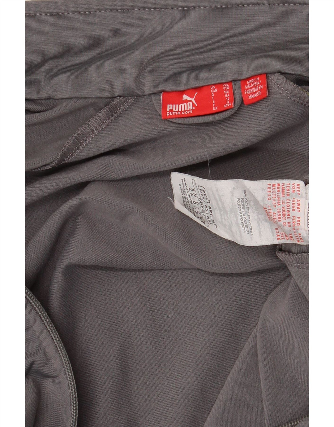 PUMA Boys Tracksuit Top Jacket 13-14 Years Grey Polyester