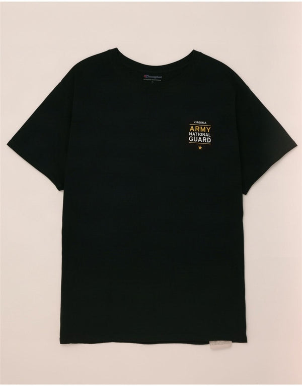 Champion Mens Graphic T-Shirt Top Medium Green Cotton