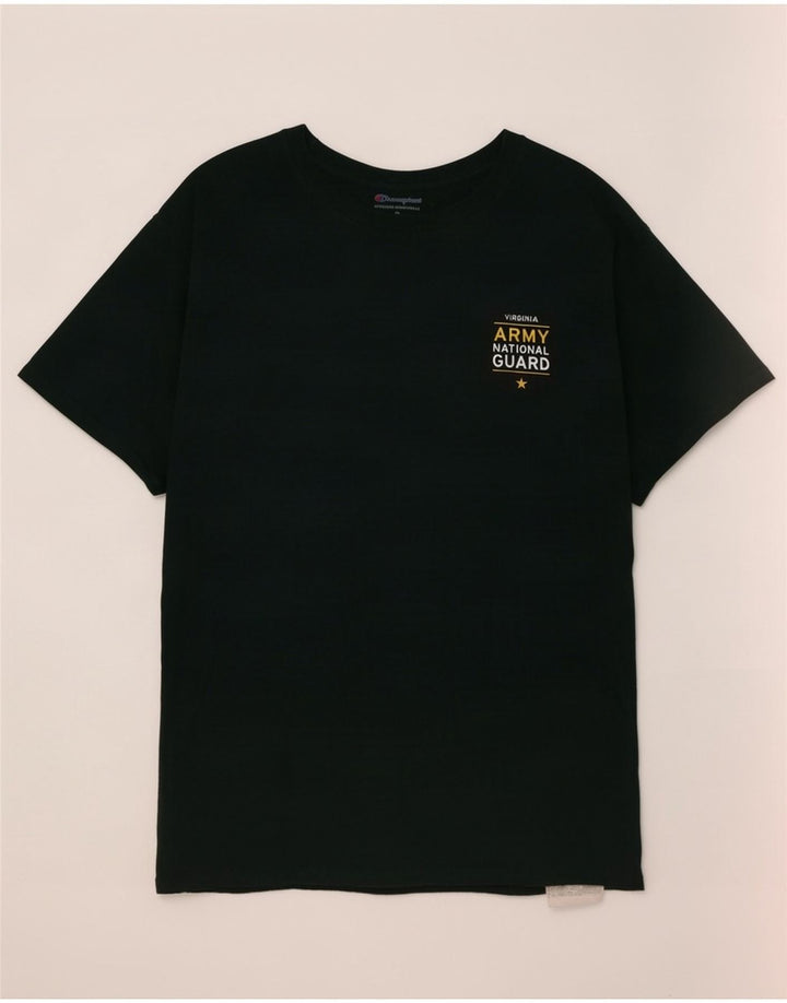 Champion Mens Graphic T-Shirt Top Medium Green Cotton