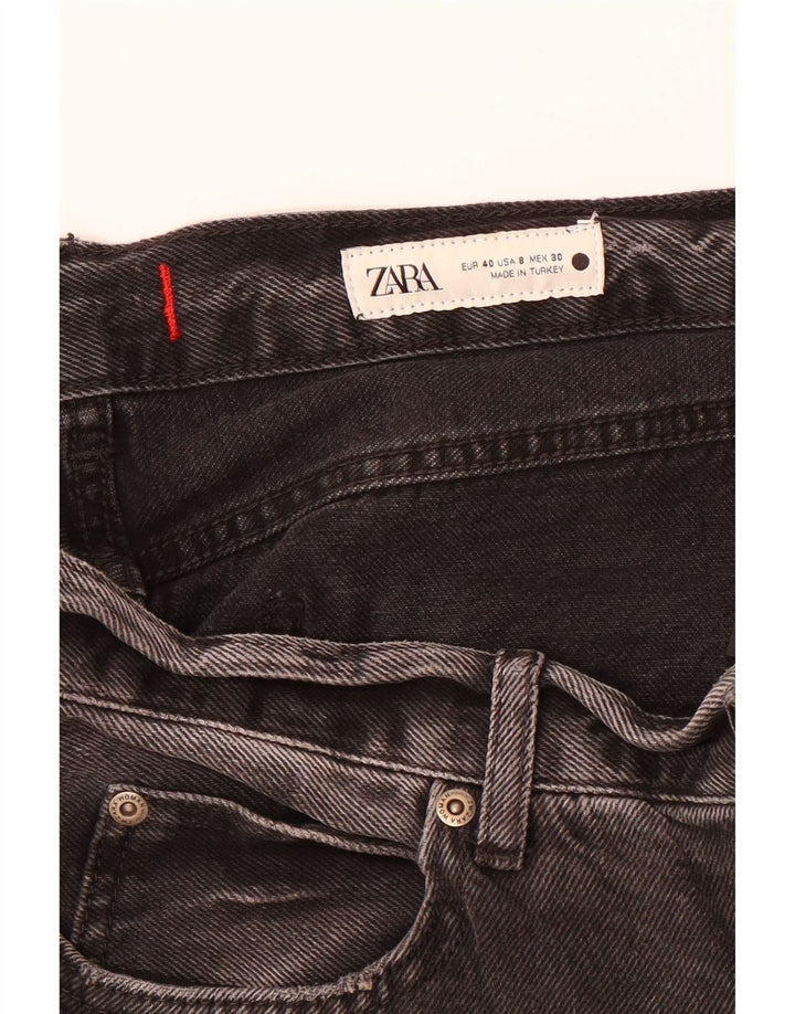 ZARA Womens Distressed Straight Jeans EU 40 Medium W30 L29 Grey Cotton
