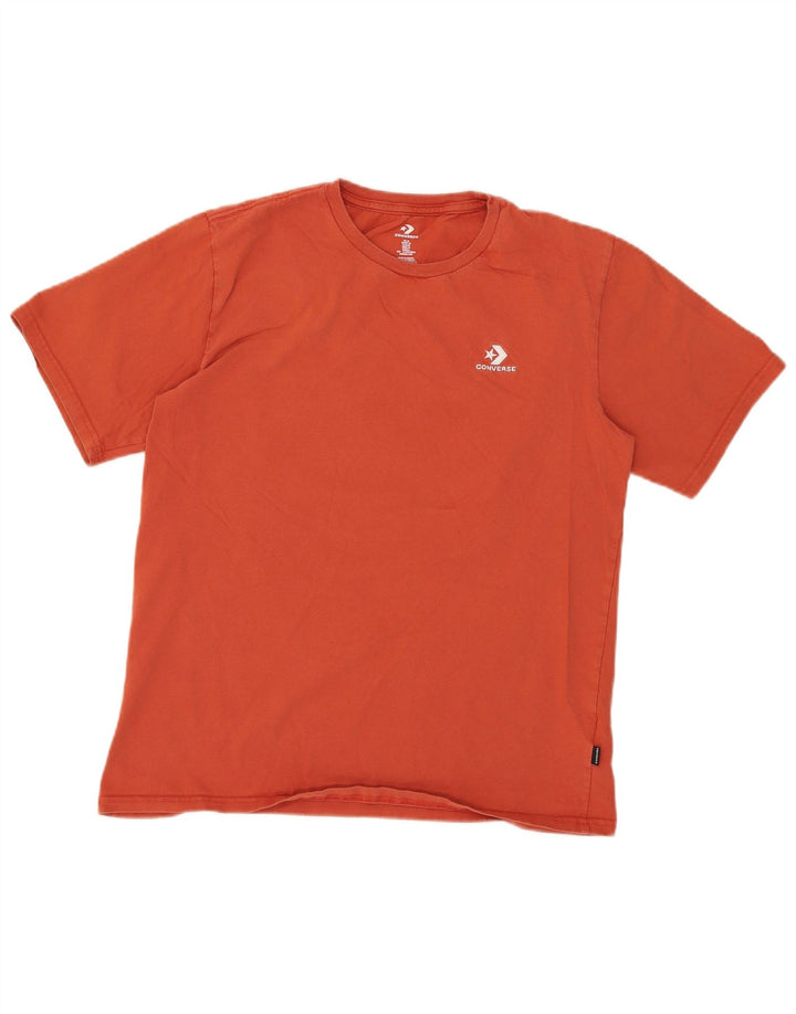 Converse Mens T-Shirt Top Medium Orange Cotton