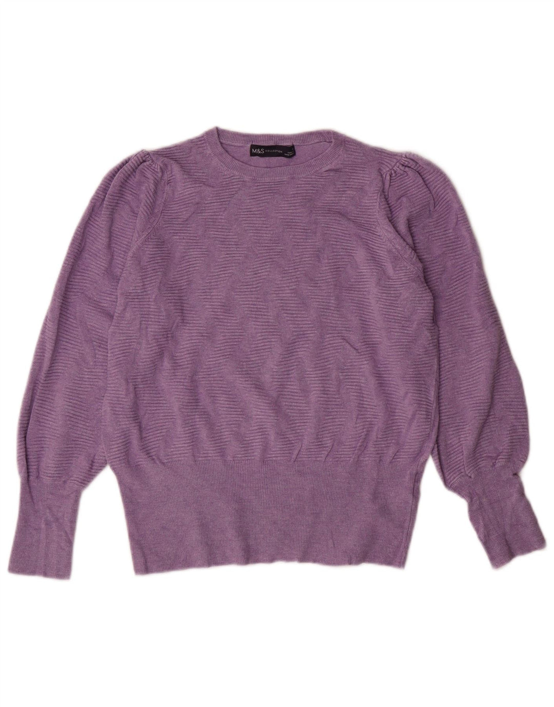 MARKS & SPENCER Womens Boat Neck Jumper Sweater UK 12 Medium Purple