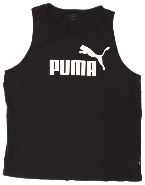 PUMA Mens Graphic Vest Top 2XL Black Cotton