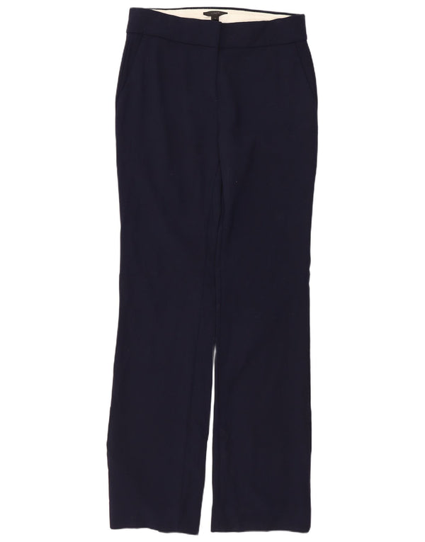 J. Crew Womens Straight Chino Trousers US 2 XS W28 L32 Navy Blue Polyester