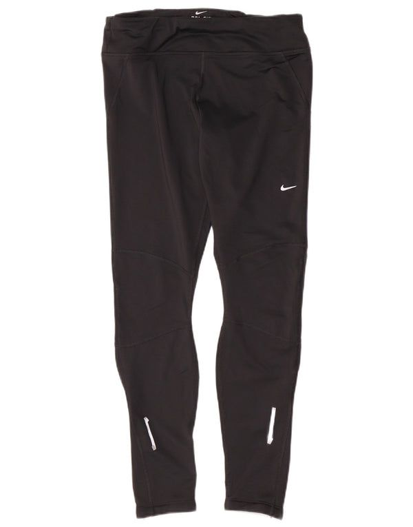 Nike Womens Dri Fit Leggings UK 12 Medium  Black Polyester