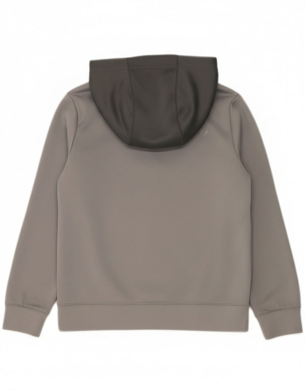 Nike Boys Zip Hoodie Sweater 10-11 Years Medium Grey Colourblock Polyester