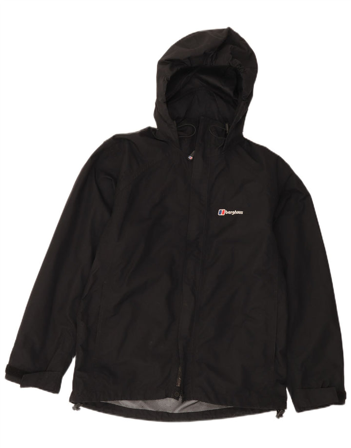 Berghaus Womens Oversized Hooded Rain Jacket UK 10 Small Black Nylon