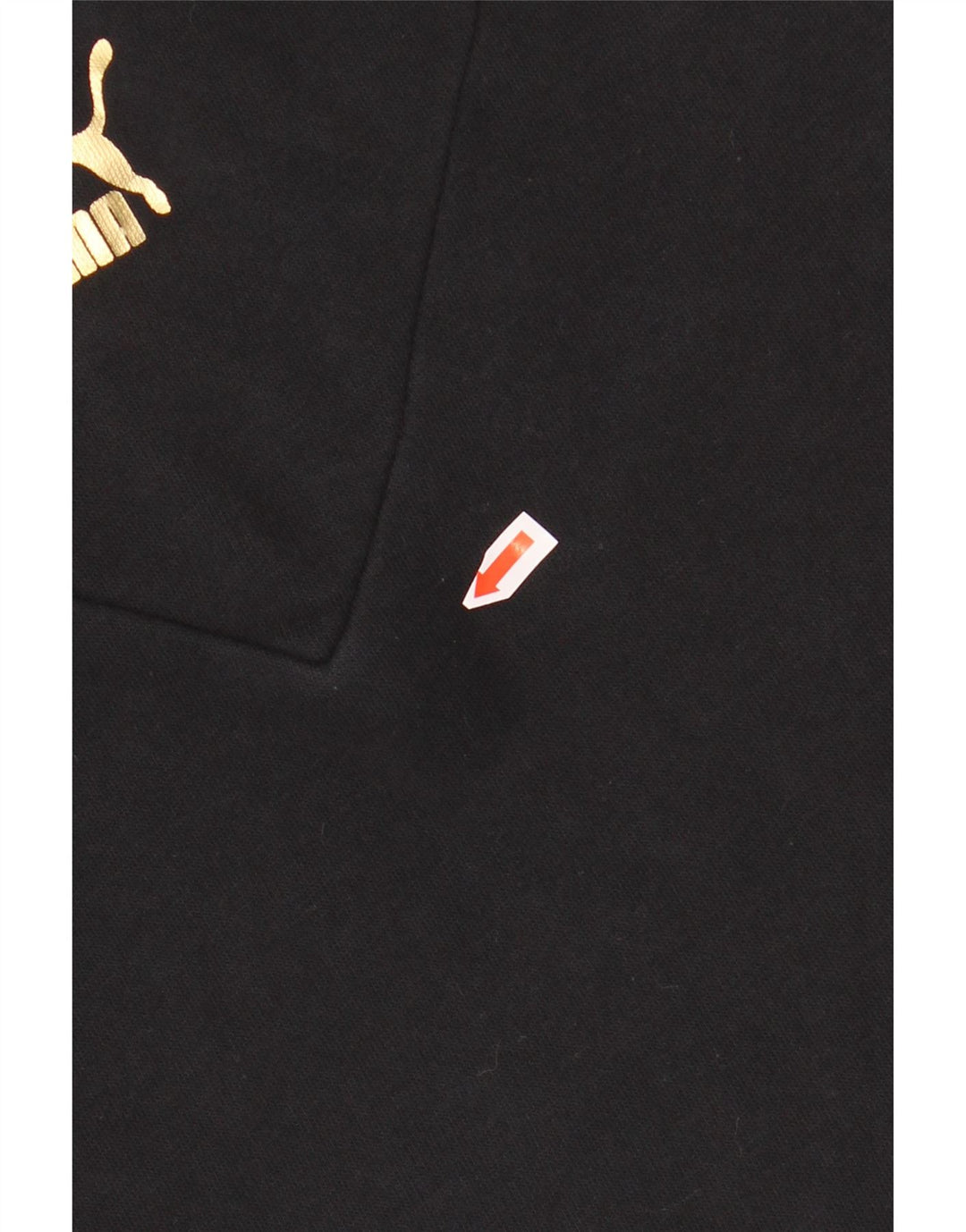 PUMA Girls Crop Graphic Hoodie Jumper 11-12 Years Black Colourblock Cotton