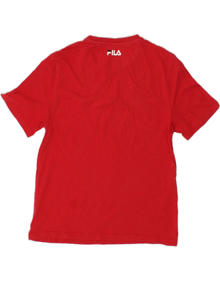FILA Mens Graphic T-Shirt Top Small Red Cotton Vintage Fila and Second-Hand Fila from Messina Hembry 