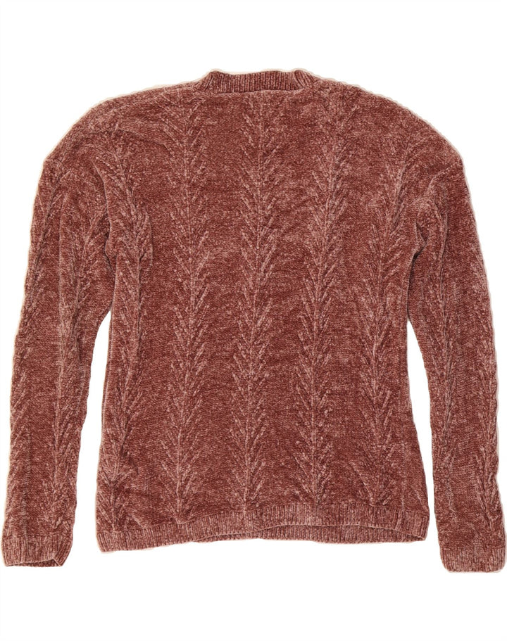 ORVIS Womens Oversized Crew Neck Jumper Sweater UK 6 XS Brown Polyester Vintage Orvis and Second-Hand Orvis from Messina Hembry 