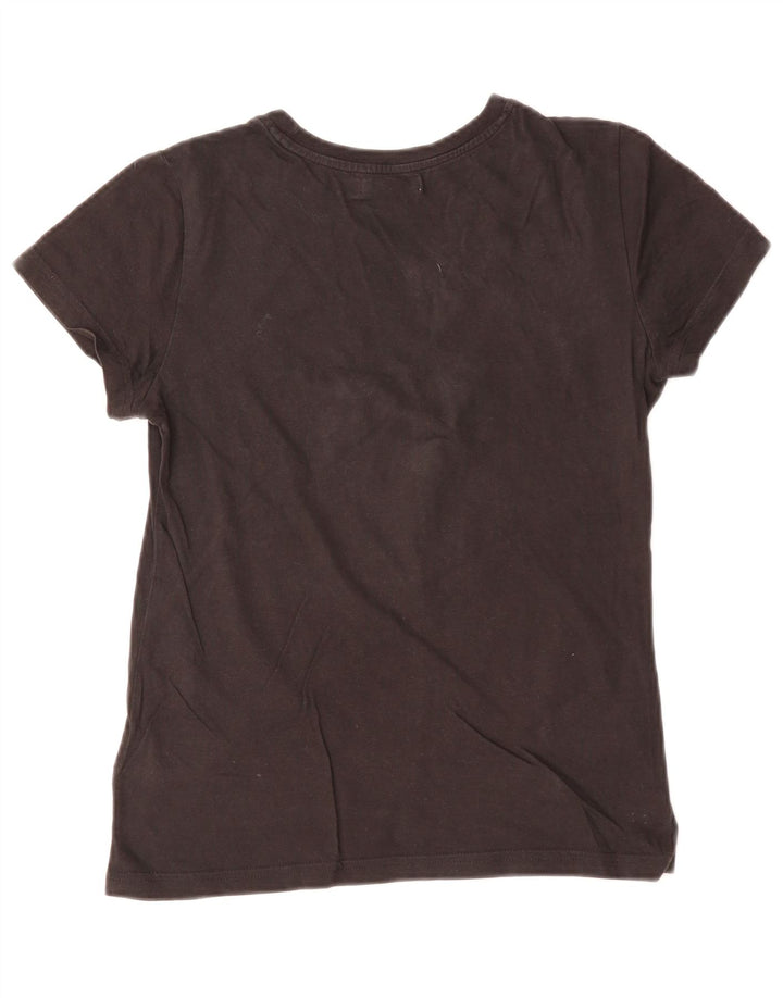 ADIDAS Womens Graphic T-Shirt Top IT 40 Small Black Cotton