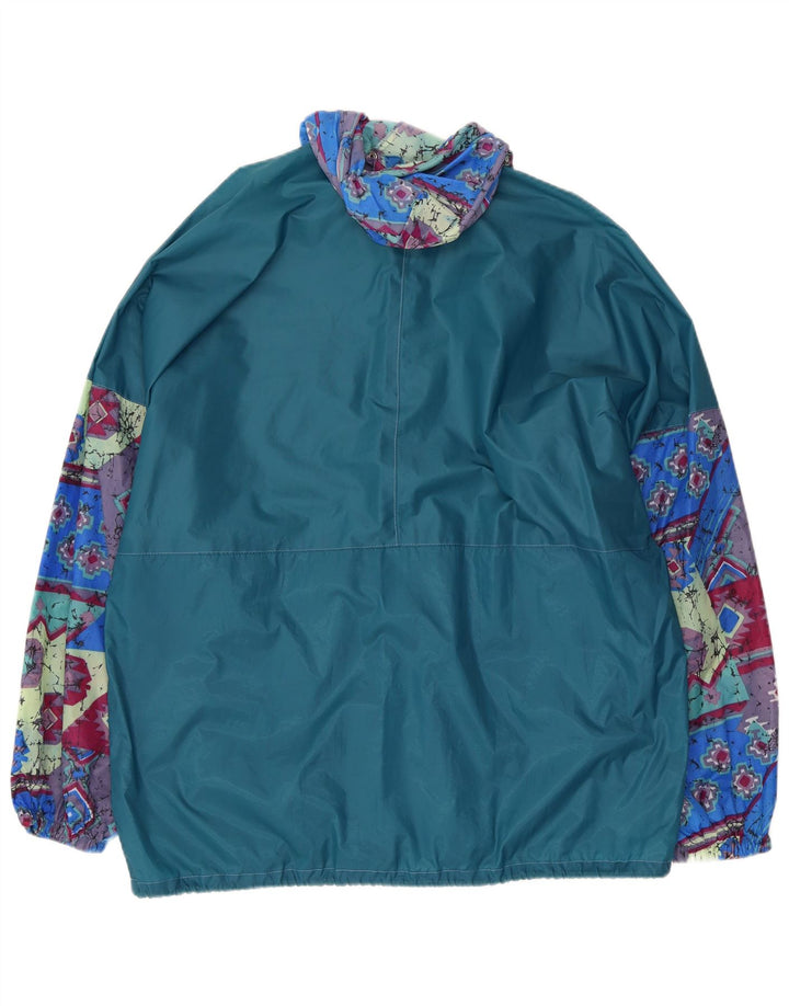 Capt. Cook Mens Abstract Hooded Rain Jacket UK 38 Medium Blue