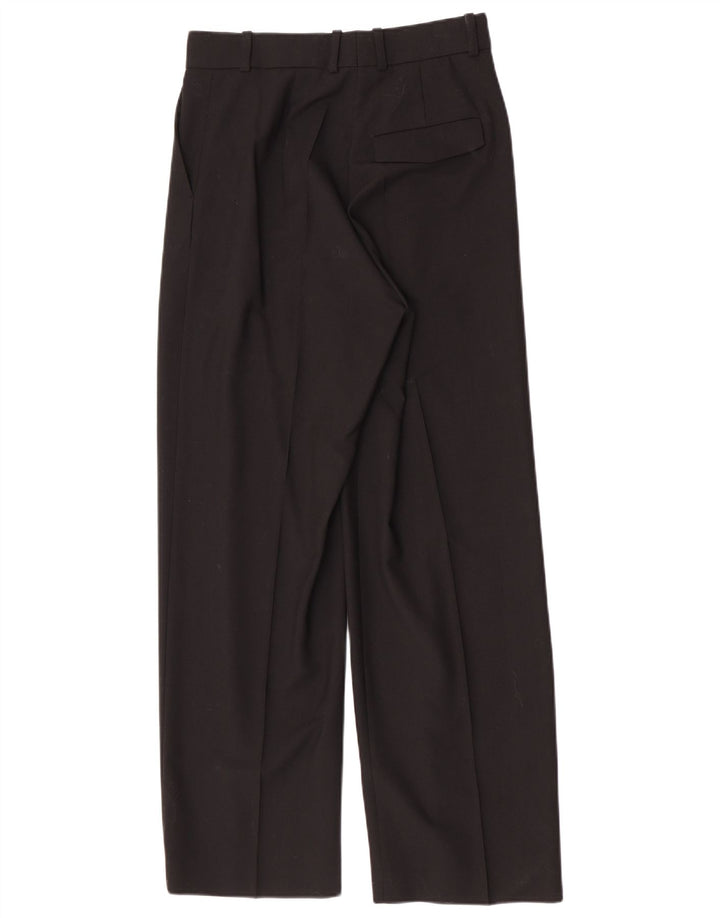 Vintage Womens Straight Suit Trousers EU 38 Medium W28 L30 Black Polyester
