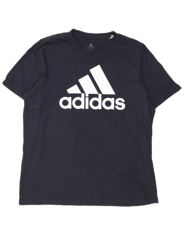 Adidas Mens Graphic T-Shirt Top XL Navy Blue Cotton