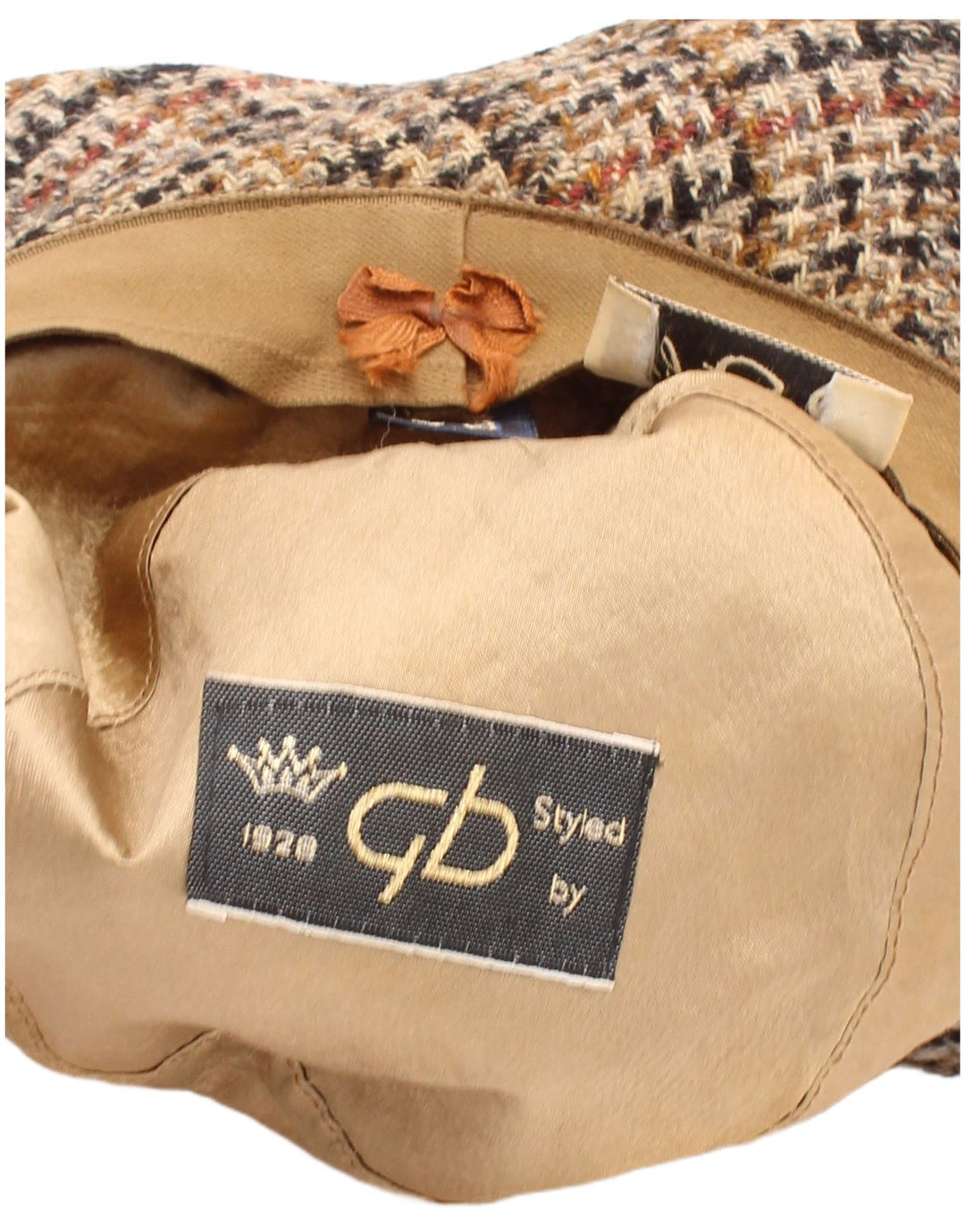 Vintage Mens Bucket Hat Large Beige Houndstooth Classic