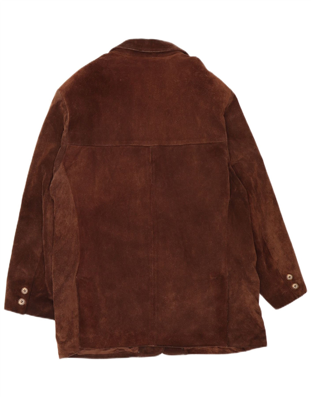 Vintage Womens Oversized Windbreaker Jacket UK 14 Medium Brown Leather