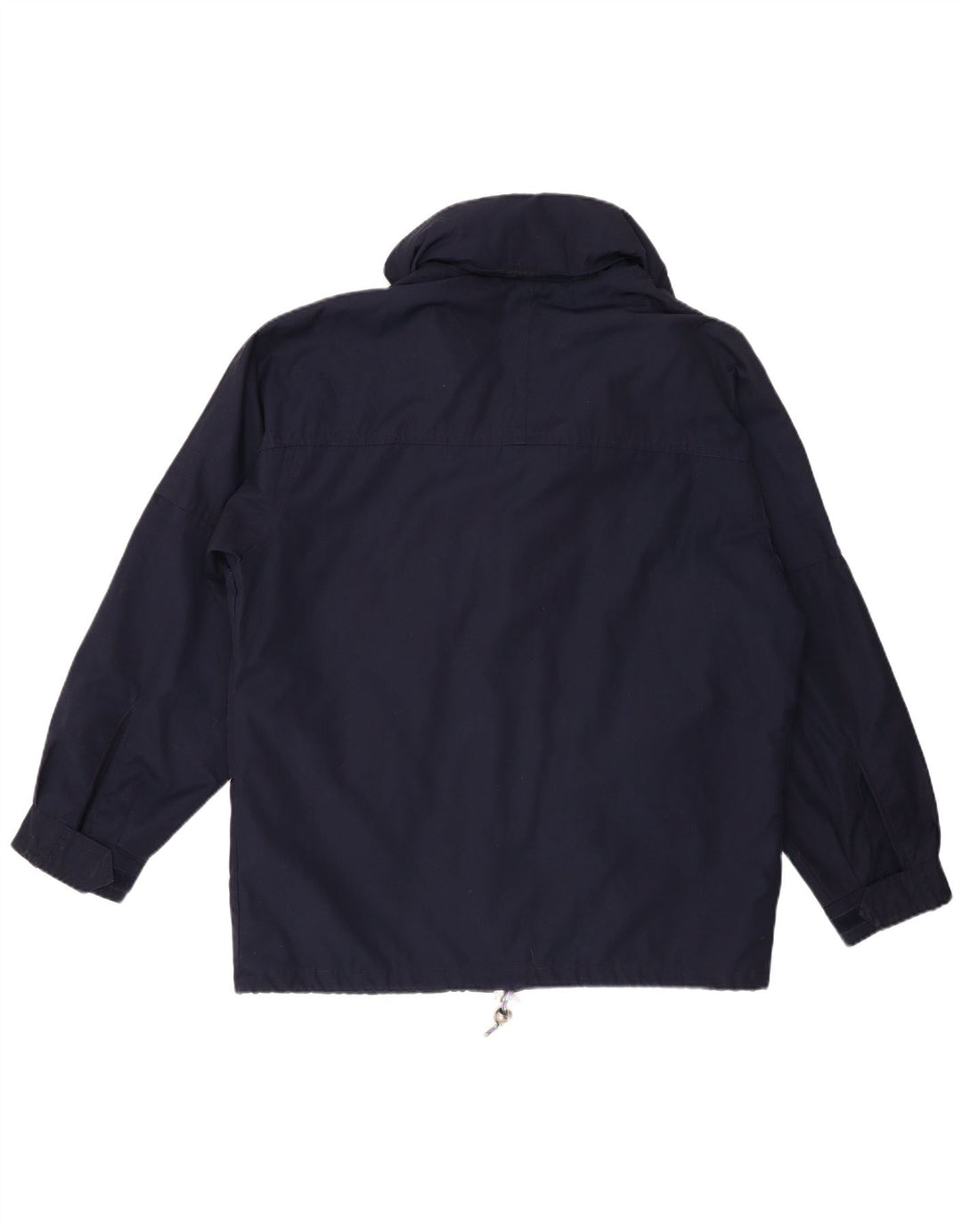 Fila Mens Hooded Windbreaker Jacket IT 48 Medium Navy Blue Polyester Retro