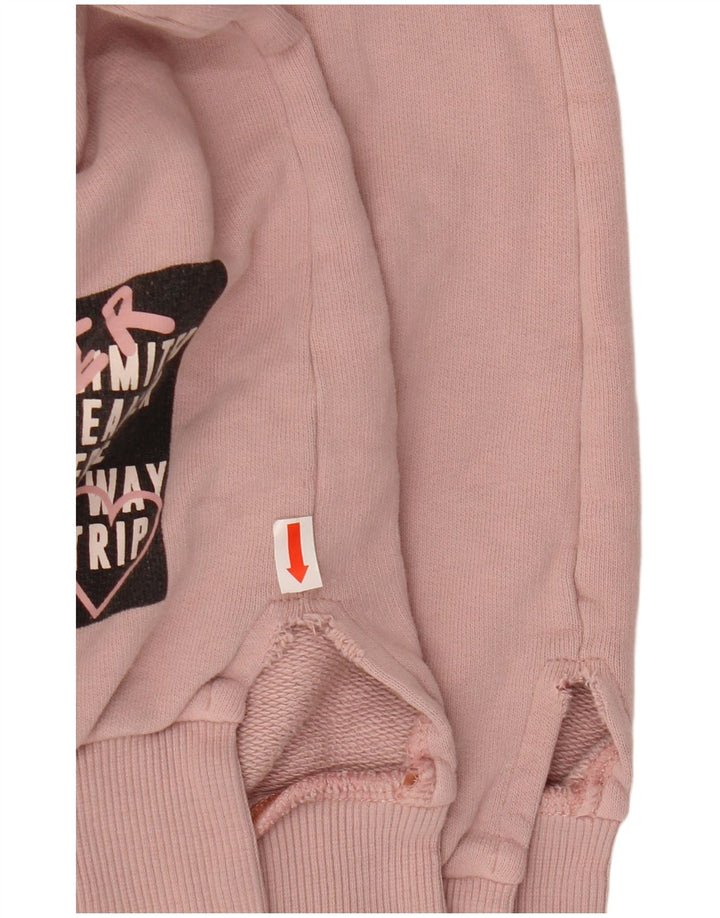 BENETTON Womens Graphic Sweatshirt Jumper UK 16 Large Pink