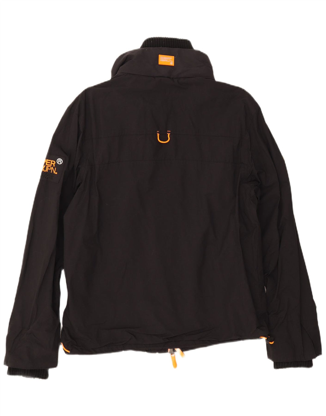 SUPERDRY Womens Windbreaker Jacket UK 16 Large Black Nylon