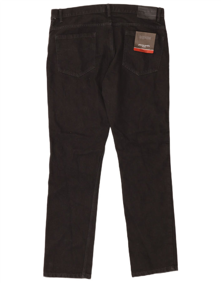 PIERRE CARDIN Mens Paris Straight Jeans W38 L34  Black Cotton