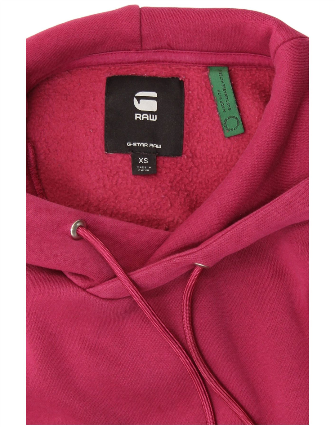 G-STAR Womens Oversized Hoodie Jumper UK 6 XS Burgundy Cotton