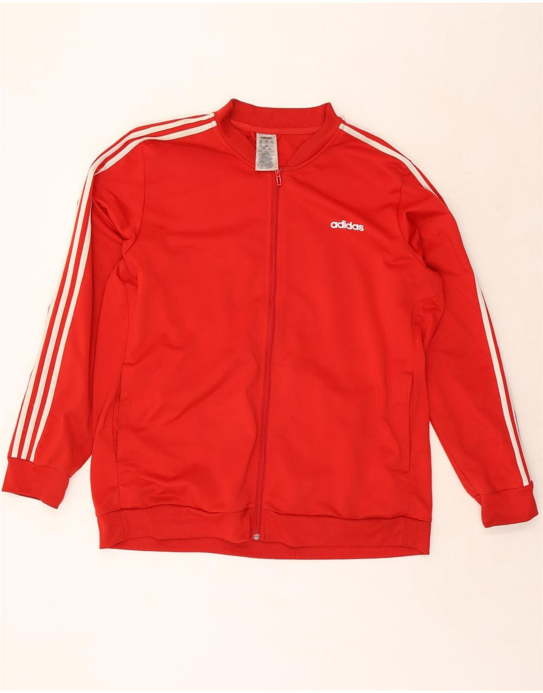 ADIDAS Mens Tracksuit Top Jacket 2XL Red Polyester