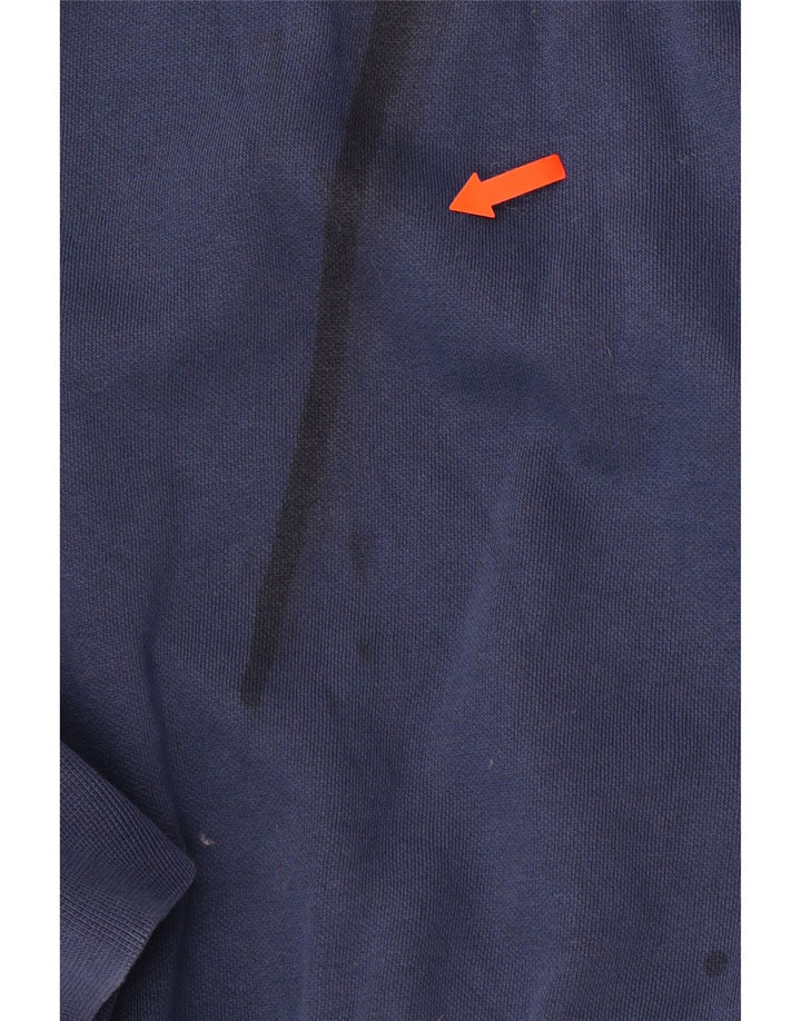 CHAMPION Mens Graphic Sweatshirt Jumper Large Navy Blue Colourblock Cotton