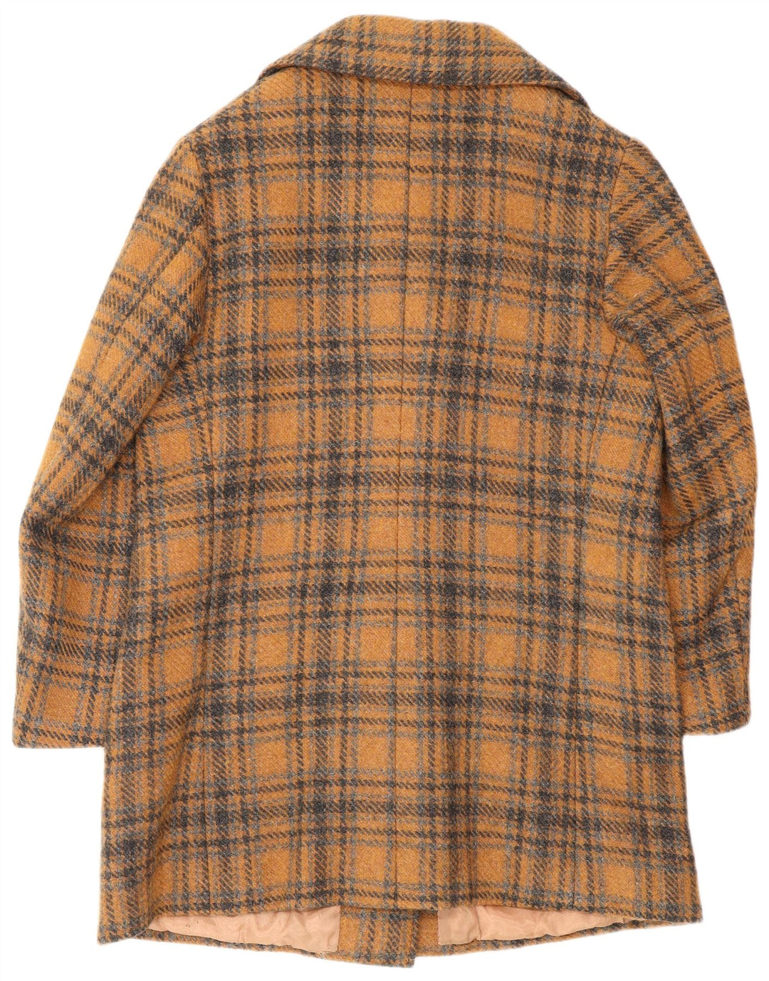 Vintage Womens Overcoat UK 8 Small Brown Check