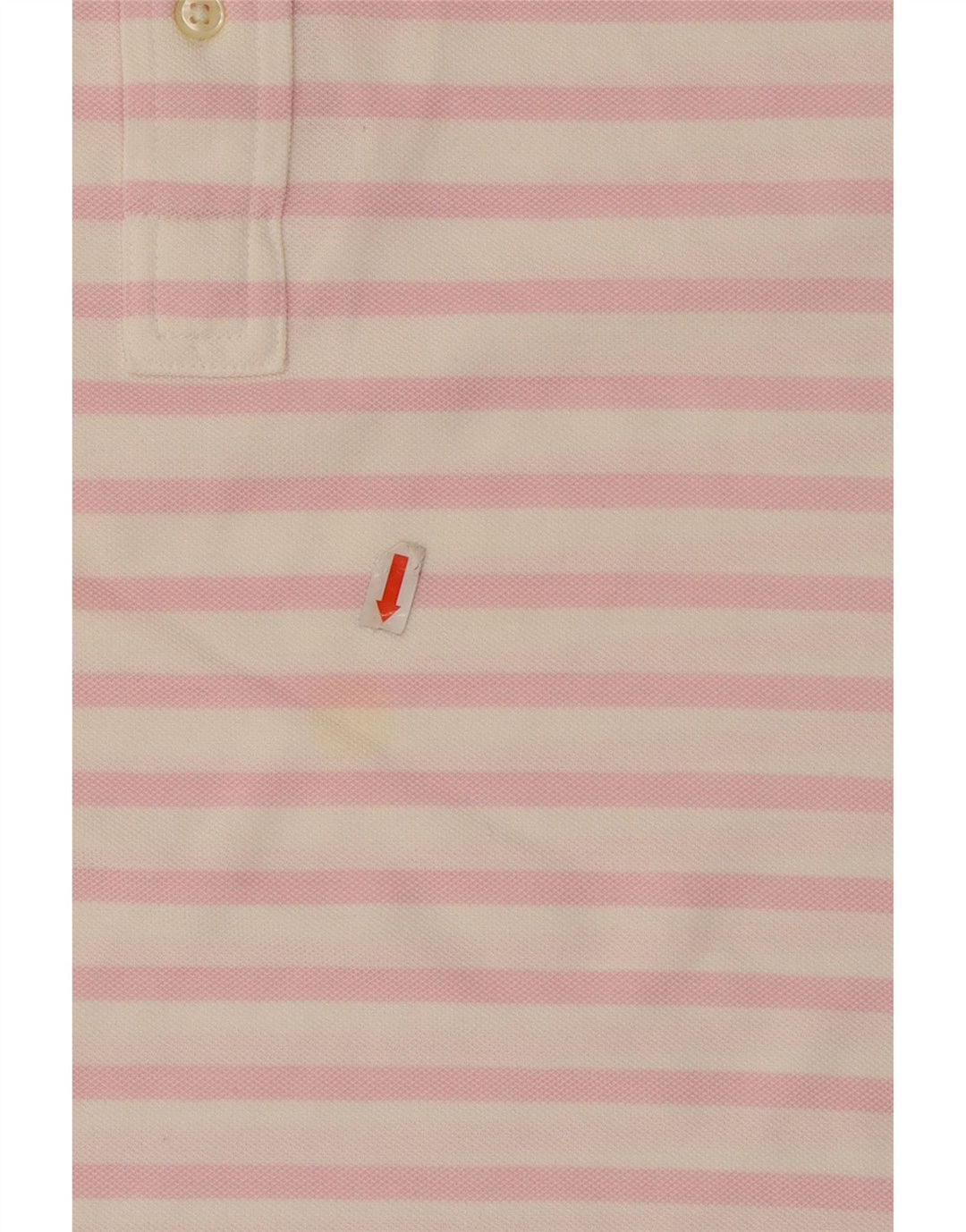 RALPH LAUREN Mens Knit Oxford Polo Shirt Medium Pink Striped Cotton