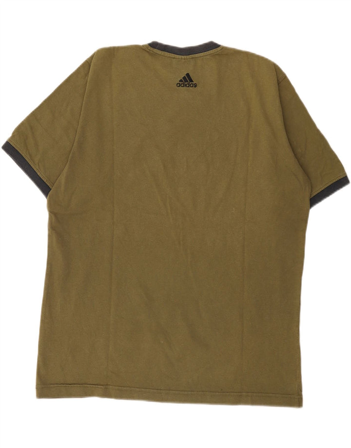 Adidas Mens Graphic T-Shirt Top Medium Khaki Cotton