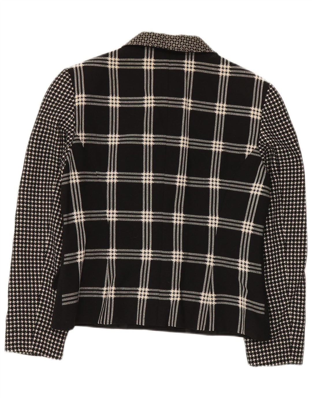 GENNY Womens 6 Button Blazer Jacket UK 14 Medium Black Patchwork