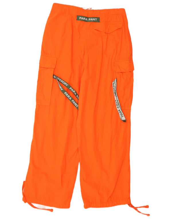 Superdry Womens Parapant High Waist Cargo Trousers Small W32 L30 Orange