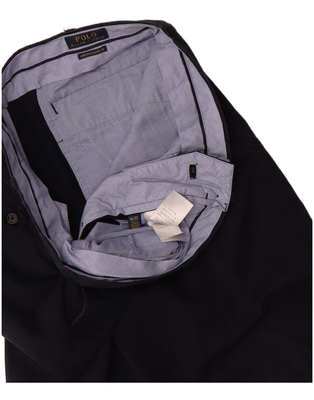 POLO RALPH LAUREN Mens Classic Fit Chino Trousers W36 L32 Navy Blue