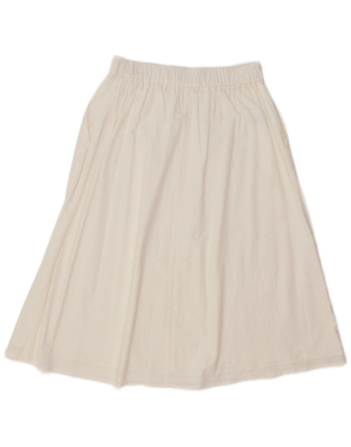 Benetton Womens A-Line Skirt Medium W30  White Cotton