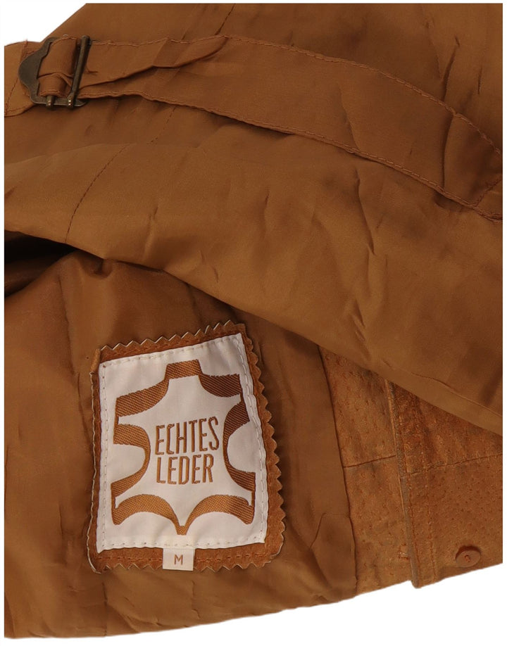 Vintage Mens Suede Waistcoat Medium Beige Leather