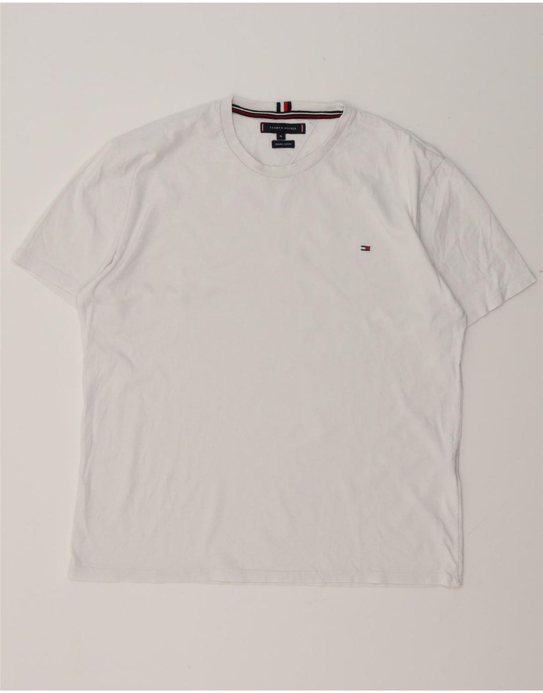 TOMMY HILFIGER Womens T-Shirt Top UK 18 XL White Cotton