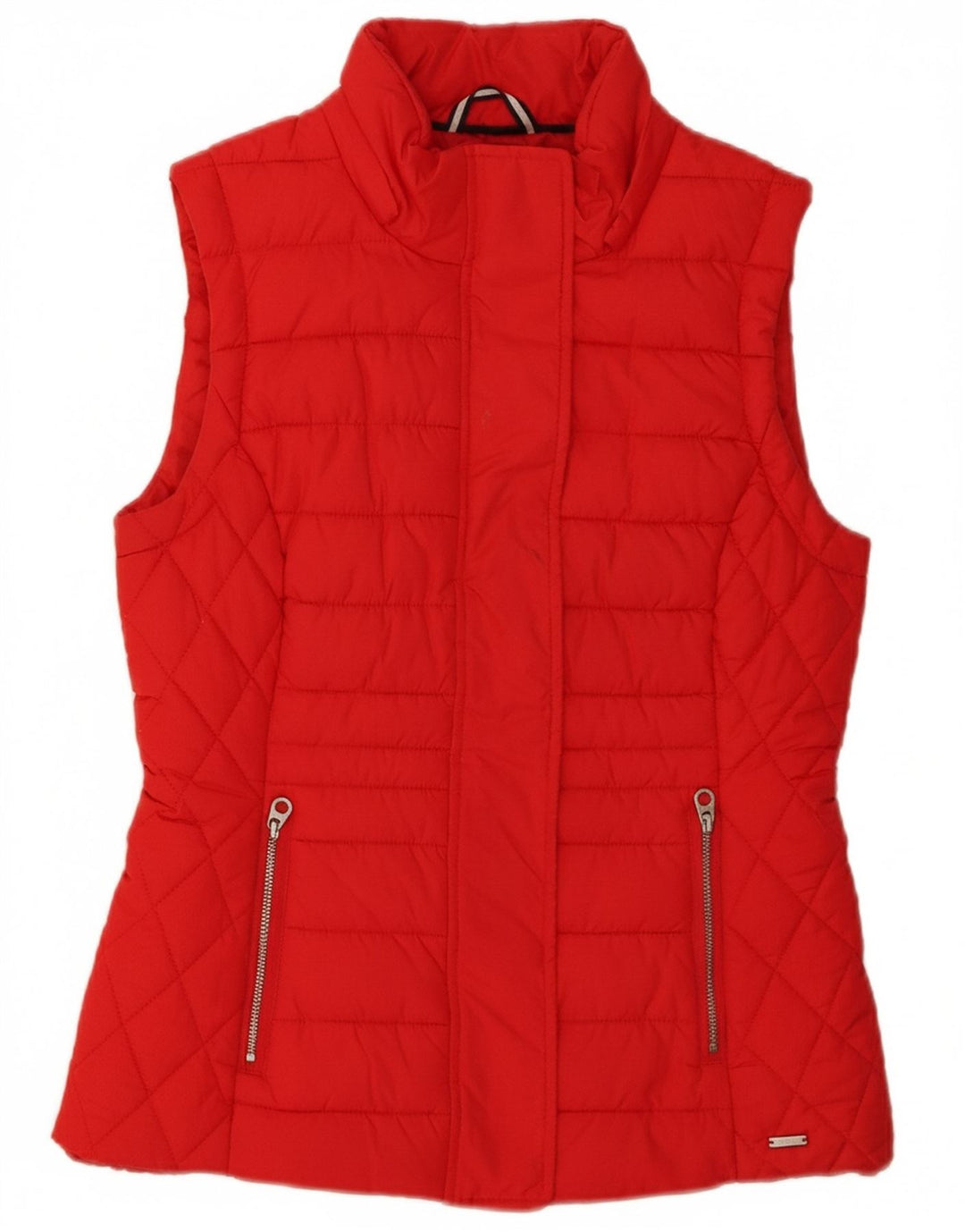 JOULES Womens Padded Gilet UK 10 Small Red Polyester