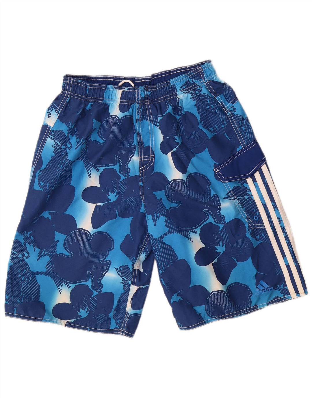 Adidas Mens Swimming Shorts Small Blue Floral Polyester